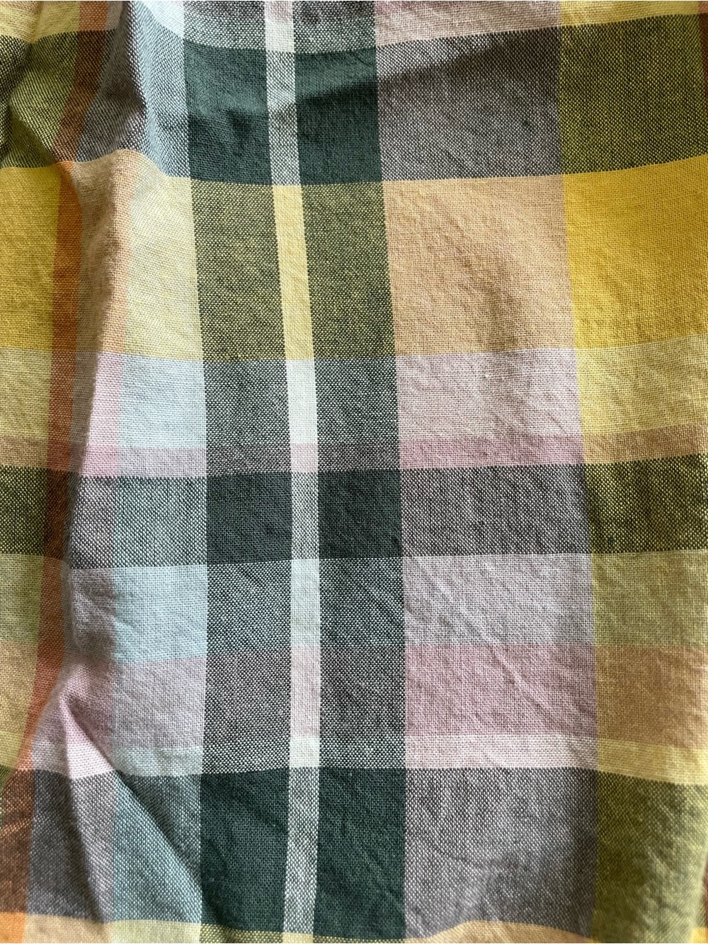 Carters 4T Girls Plaid Top and Navy Jeggings Set - Yellow Pink Green - Picture 2 of 2